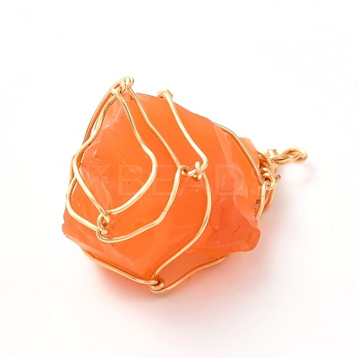 Rough Raw Natural Mixed Stone Pendants PALLOY-JF00848-1