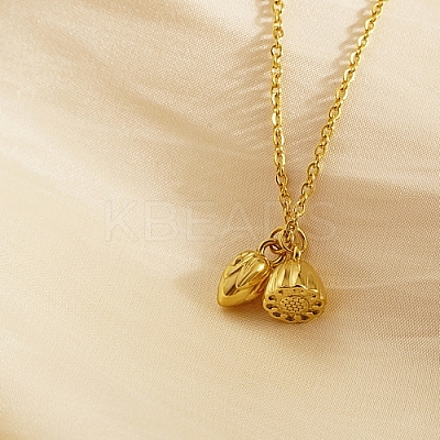 Lotus Pod 304 Stainless Steel Pendant Necklaces for Women TL8108-1-1