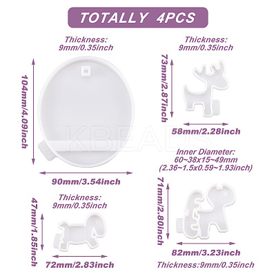 4Pcs 4 Style DIY Mobile Phone Holders Silicone Mold DIY-MP0001-12-1