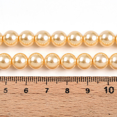 Baking Paint Pearlized Glass Pearl Bead Strands HY-N002-8mm-A09-1