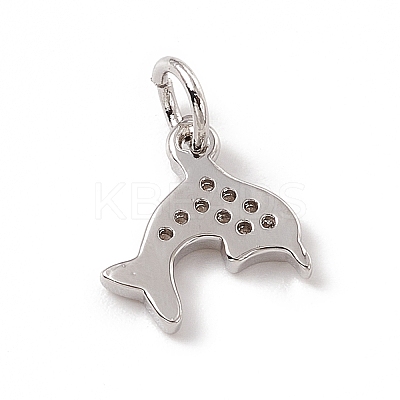 Brass Micro Pave Cubic Zirconia Charms ZIRC-F132-47P-1