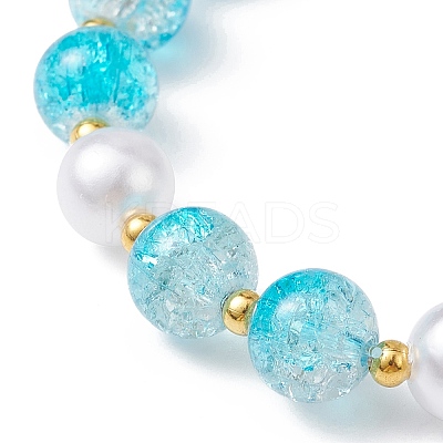 Glass Round Beaded Stretch Bracelet BJEW-JB09776-02-1