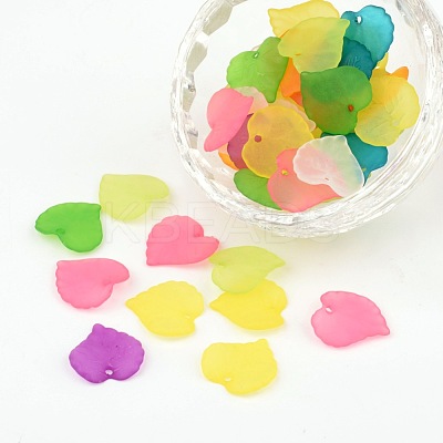 Mixed Transparent Forsted Leaf Acrylic Charms X-PL591-1
