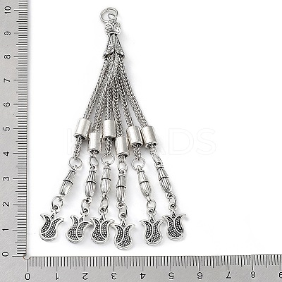 Tibetan Style Alloy Curb Chain Tassel Big Pendants LS-FIND-K013-01AS-02-1