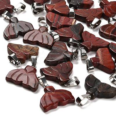 Natural Red Rainbow Jasper Pendants G-Z067-01P-03-1