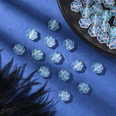 35Pcs Transparent Spray Painted Glass Beads GLAA-YW0001-73A-1