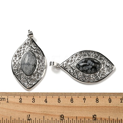 Natural Snowflake Obsidian Pendants G-Q158-02A-1