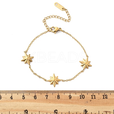304 Stainless Steel Star Link Bracelets LS-BJEW-Q051-05G-1