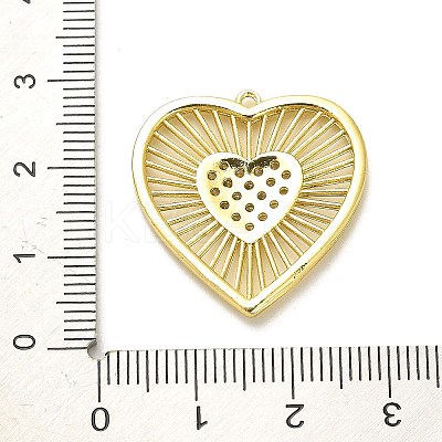 Rack Plating Brass Micro Pave Clear Cubic Zirconia Pendants X-KK-L210-010G-1