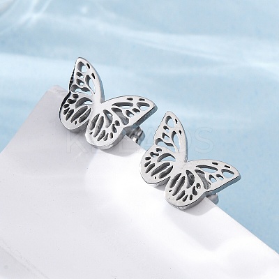 Tarnish Resistant 304 Stainless Steel Stud Earrings with 316 Surgical Stainless Steel Pins PW-WG57925-02-1
