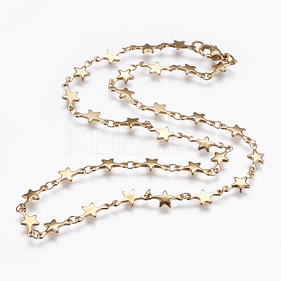 304 Stainless Steel Chain Necklaces LS-STAS-P164-27G-1