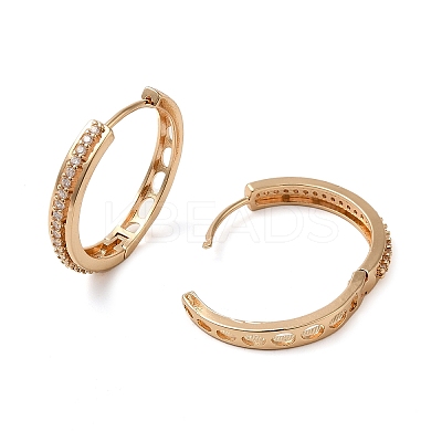 Brass Micro Pave Cubic Zirconia Hoop Earrings EJEW-M238-72KCG-1