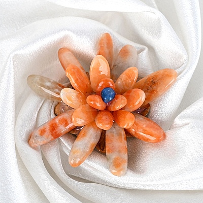 Flower Natural Orange Quartz Chips Ornaments PW-WG8C1CC-02-1