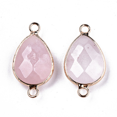 Natural Rose Quartz Links Connectors G-T131-49K-1