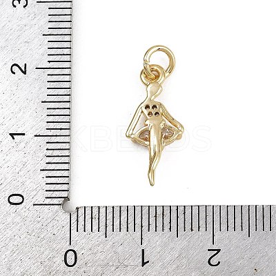 Brass Micro Pave Cubic Zirconia Pendants KK-D409-42G-B-1