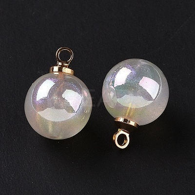 UV Plating Rainbow Iridescent Acrylic Pendants X1-OACR-E008-16KCG-1