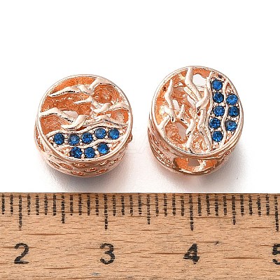 Rack Plating Alloy Rhinestone European Beads PALLOY-P307-06RG-1