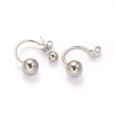 Tarnish Resistant 304 Stainless Steel Stud Earrings EJEW-I196-07A-1