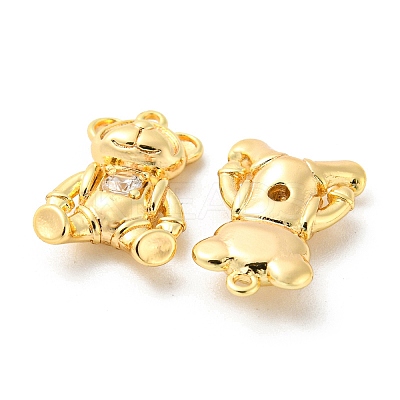 Brass Micro Pave Cubic Zirconia Pendants KK-Q809-18G-1