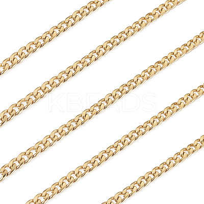 Ion Plating(IP) 304 Stainless Steel Curb Chains CHS-TAC0001-03G-1