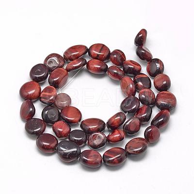 Dyed & Heated Natural Red Tiger Eye Beads Strands G-R445-8x10-30-1