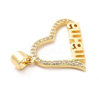 Rack Plating Brass Micro Pave Cubic Zirconia Pendants KK-K270-02G-1