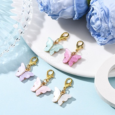 Acrylic Butterfly Pendant Decorations HJEW-JM04068-1