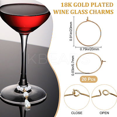 20Pcs Brass Hoop Earrings Findings KK-BBC0001-89B-1