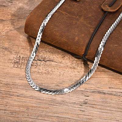 Stainless Steel Cuban Link Chains Necklaces LS-PW-WGE1B56-01-1