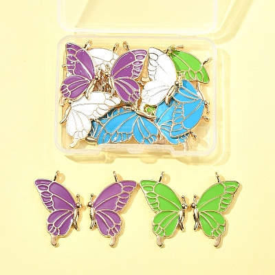 8 Pairs 4 Colors Alloy Enamel Pendants ENAM-FS0002-49-1
