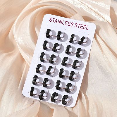 304 Stainless Steel Polishing Effect Hoop Earrings EJEW-M001-31EB-1