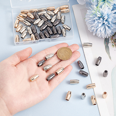 60Pcs 3 Colors Zinc Alloy Cord Ends FIND-GO0002-86A-1