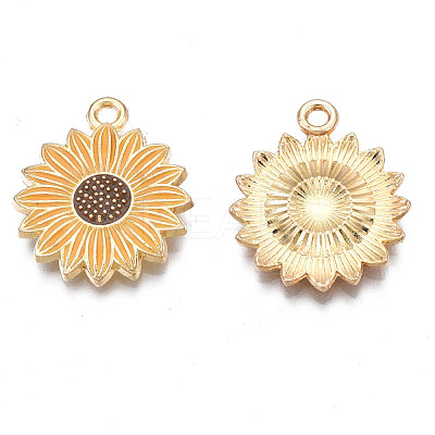 Rack Plating Alloy Enamel Pendants X-ENAM-N055-055B-1