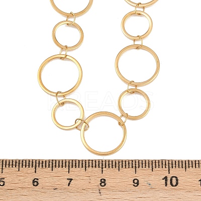 304 Stainless Steel 10mm and 14MM Ring Link Chain Necklaces NJEW-P343-02C-G-1