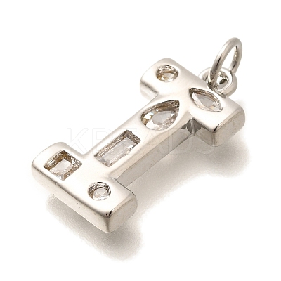 Brass Micro Pave Clear Cubic Zirconia Pendants KK-G521-01P-I-1