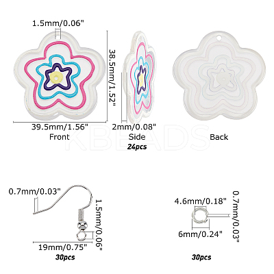 DIY Acrylic Flower Earrings Making Kits DIY-FH0002-79-1