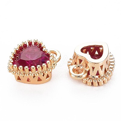 Brass Micro Pave Cubic Zirconia Charms KK-S356-773H-1