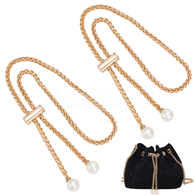 2Pcs Alloy Bucket Bag Drawstring Chains DIY-WR0003-08G-1