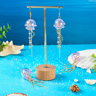2Pcs Jellyfish Glass Big Pendants EJEW-TAC00009-1