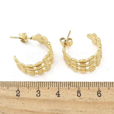Ion Plating(IP) 304 Stainless Steel C-Shaped Stud Earrings for Women EJEW-A119-15G-1