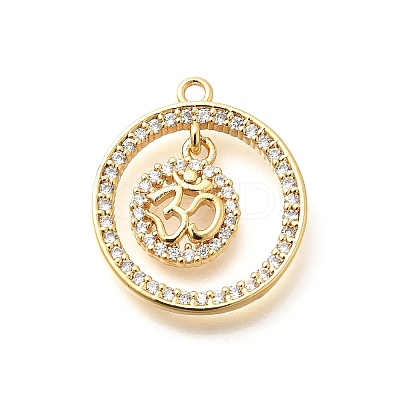 Brass Micro Pave Cubic Zirconia Pendants KK-G519-07G-01-1
