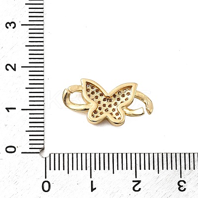 Brass Micro Pave Clear Cubic Zirconia Connector Charms KK-A266-09A-G-1