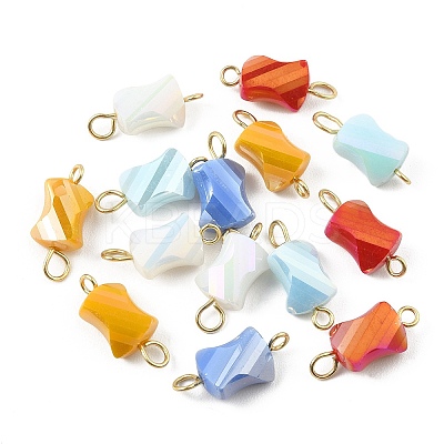 Electroplated Glass Connector Charms PALLOY-JF02205-1