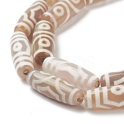 Tibetan Style dZi Beads Strands TDZI-G012-35A-1