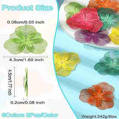 12Pcs 6 Colors 430 Stainless Steel Bead Caps STAS-CJ0002-54-1