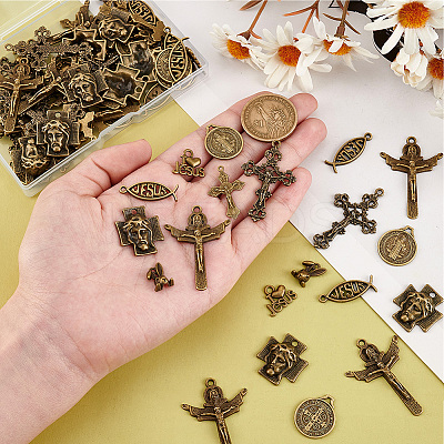 8 Style Tibetan Style Alloy Pendants FIND-PH0018-76-1