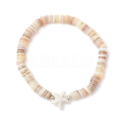 Natural Cultured Freshwater Pearl and Synthetic Turquoise Beads Stretch Bracelets BJEW-JB11875-02-1
