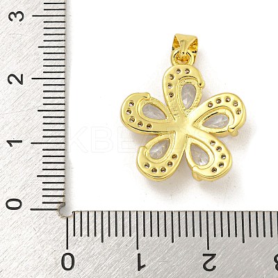 Rack Plating Brass Micro Pave Cubic Zirconia Pendants KK-G513-93G-1