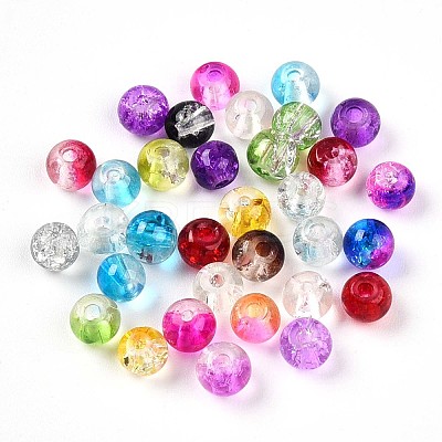 Baking Paint Transparent Crackle Glass Beads X1-DGLA-Q018-4mm-M01-1