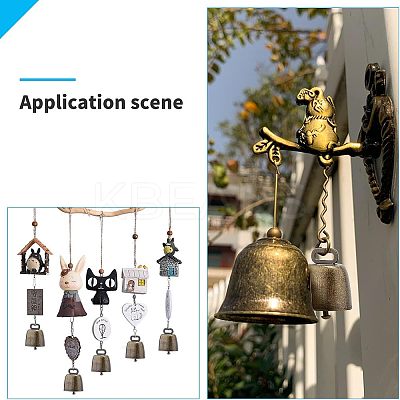 Retro Iron Bell Pendants IFIN-NB0001-28-1